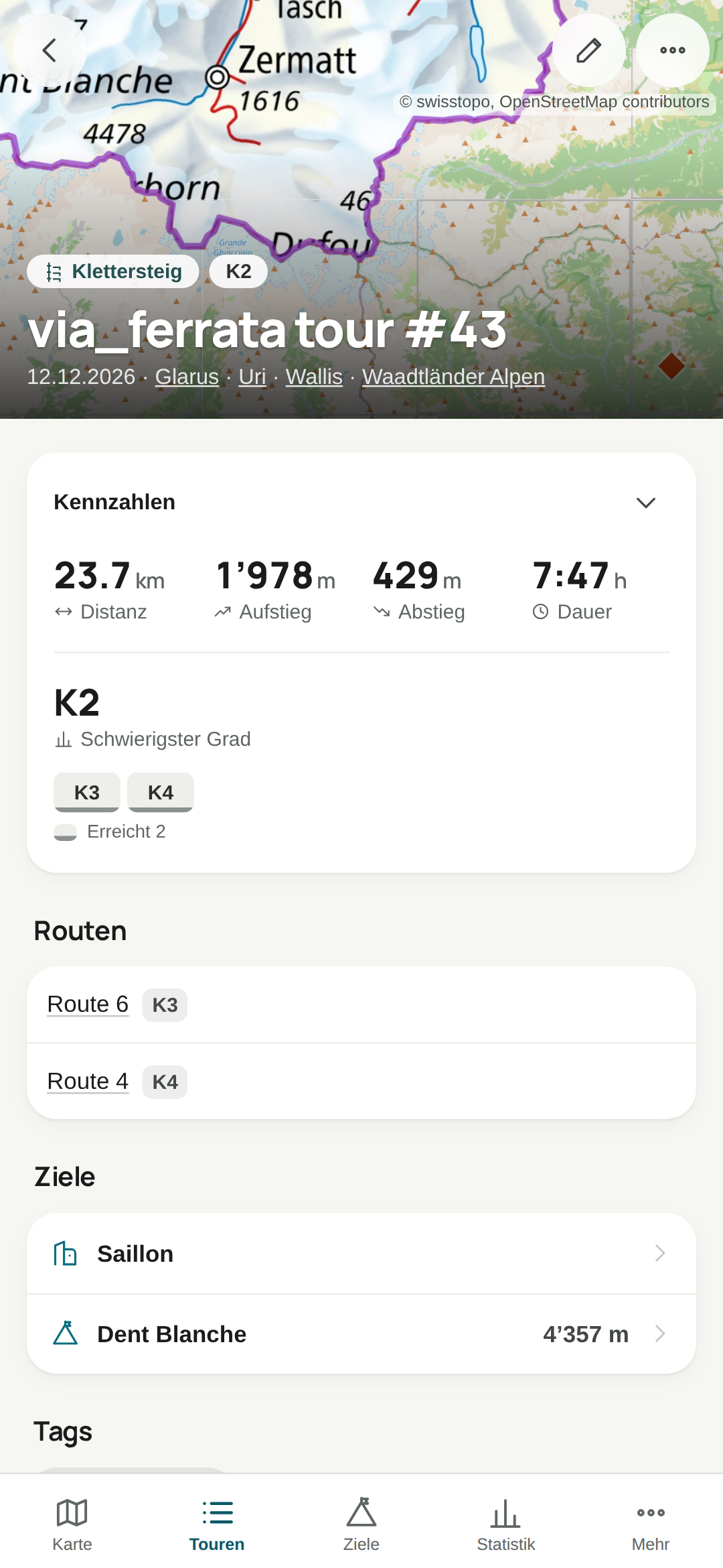 Jede Tour mit allen Details